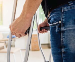 Man on crutches
